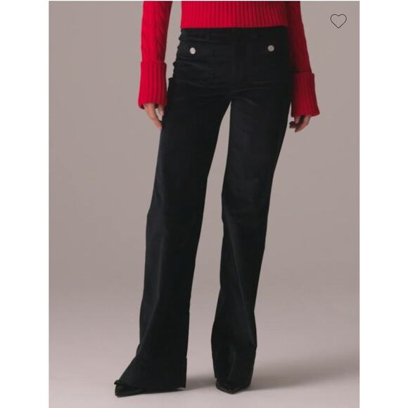 NWT J. Crew Wide-Leg Velvet Sailor Trouser Black 26P - Picture 1 of 10